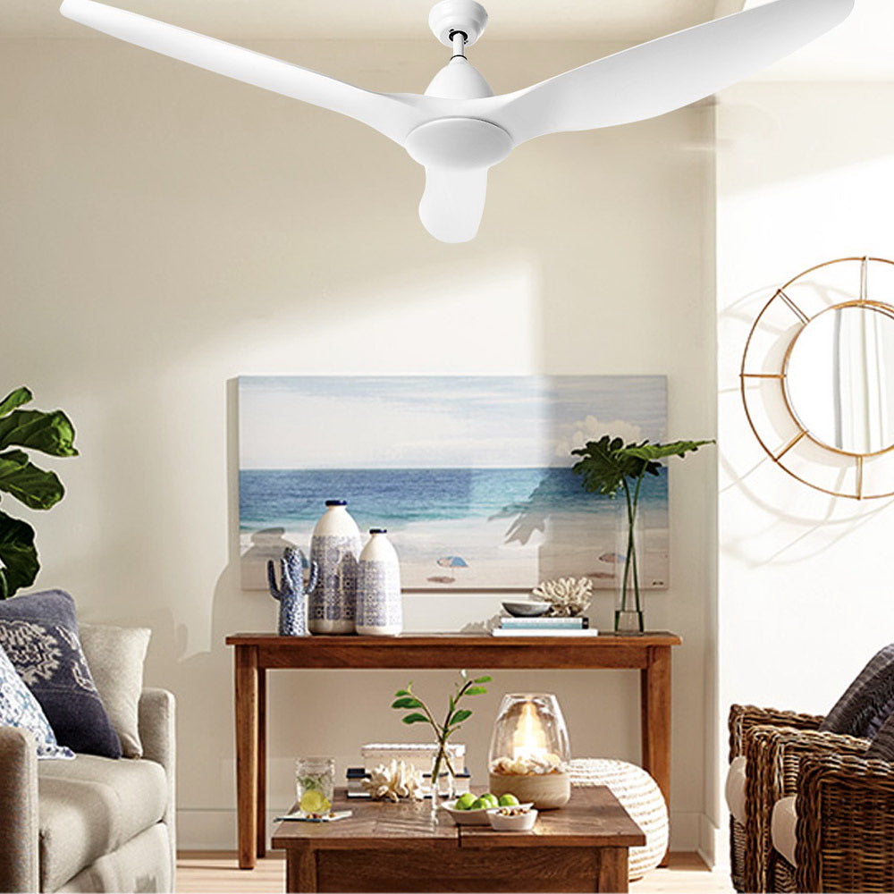 Devanti 64'' Ceiling Fan DC Motor w/Light w/Remote - White 6