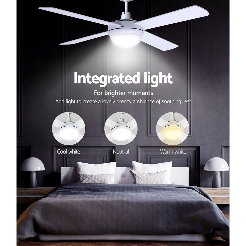 Devanti 52'' Ceiling Fan AC Motor w/Light w/Remote - White 5