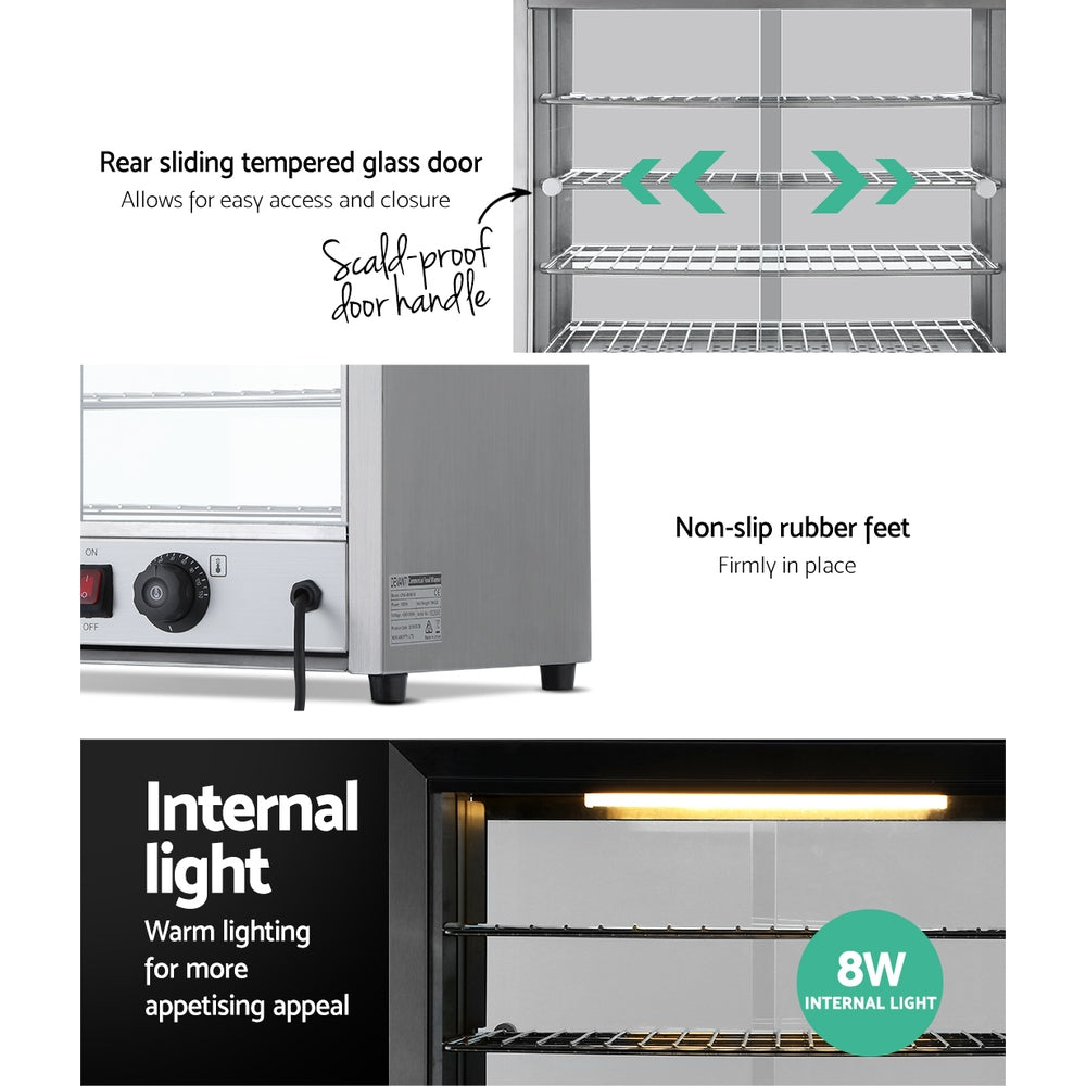 Devanti Commercial Food Warmer Hot Display Showcase Cabinet 54cm 7