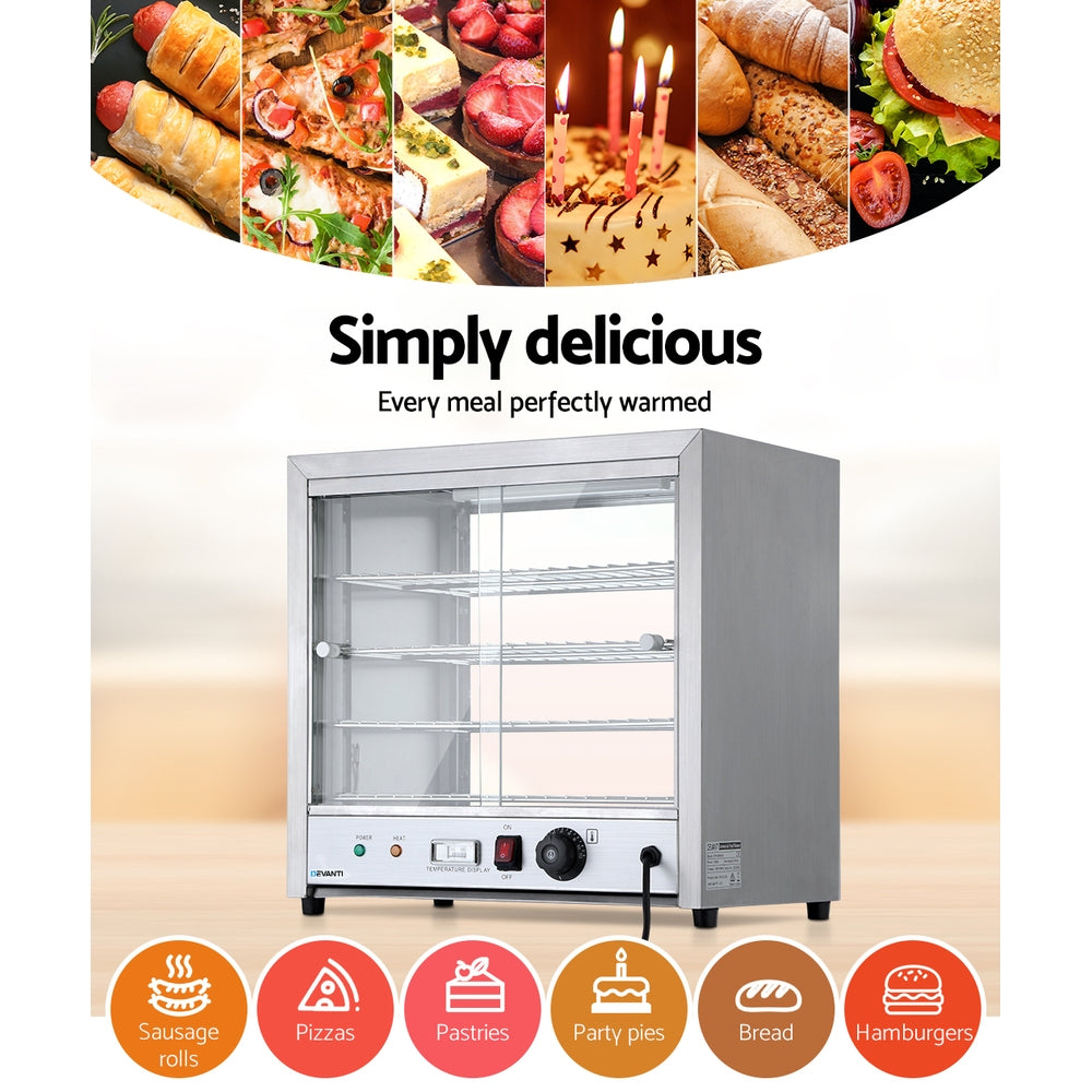 Devanti Commercial Food Warmer Hot Display Showcase Cabinet 54cm 4