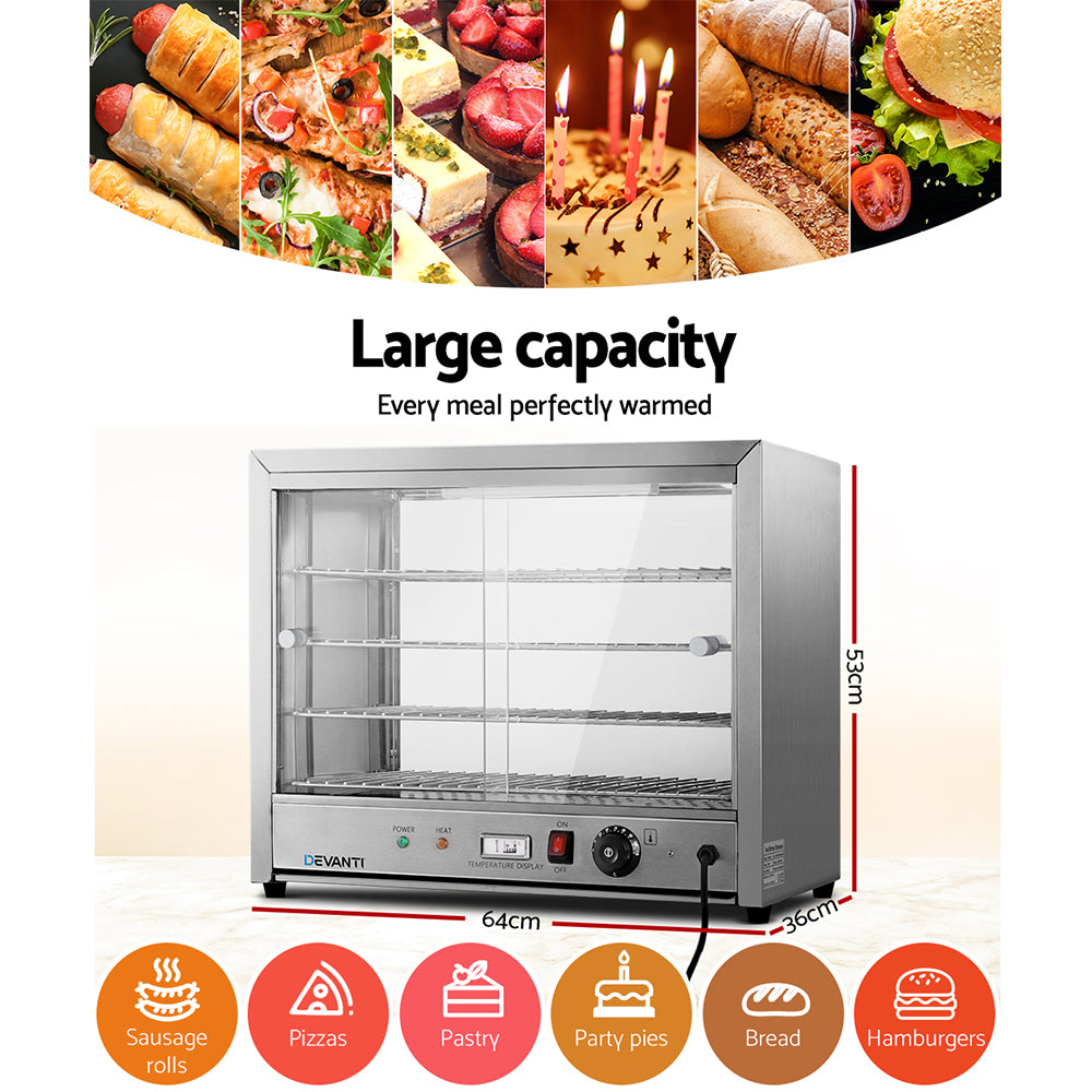 Devanti Commercial Food Warmer Hot Display Showcase Cabinet 64cm 5
