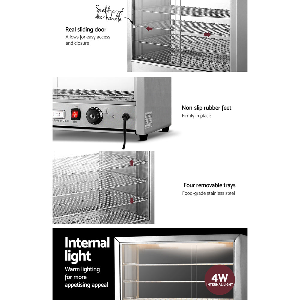 Devanti Commercial Food Warmer Hot Display Showcase Cabinet 64cm 7