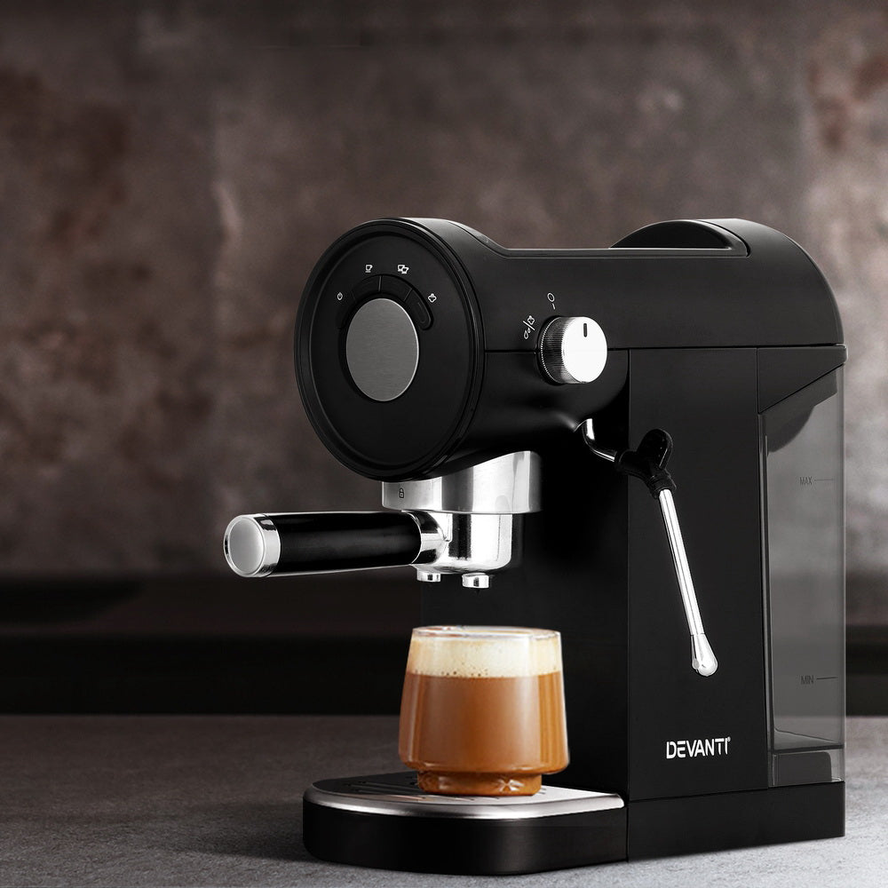 Devanti 20 Bar Coffee Machine Espresso Cafe Maker Black 6