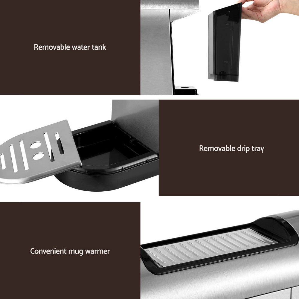Devanti 20 Bar Coffee Machine Espresso Cafe Maker 6