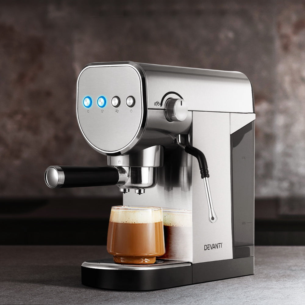 Devanti 20 Bar Coffee Machine Espresso Cafe Maker 7