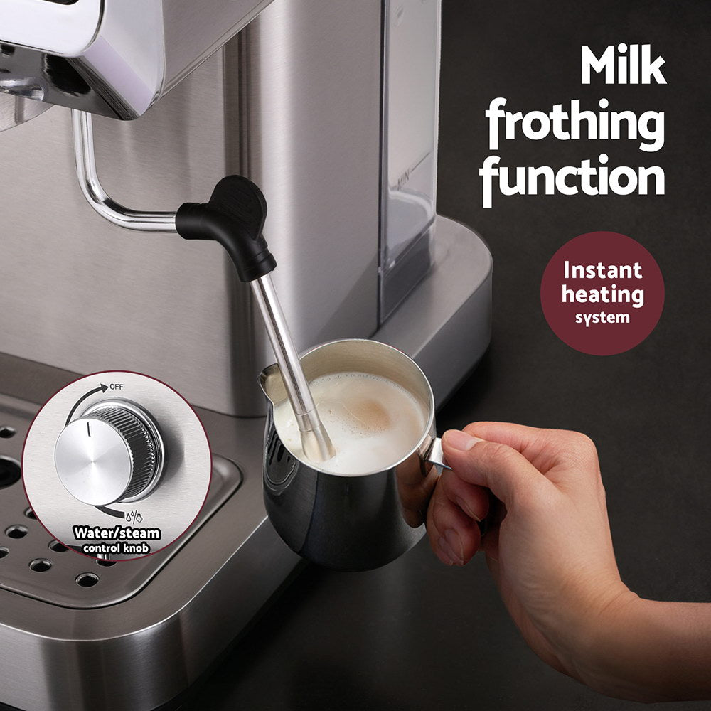 Devanti 20 Bar Coffee Machine Espresso Cafe Maker 4