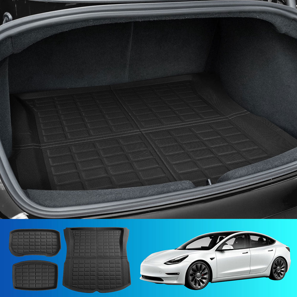NEW Tesla Model 3 Highland 2024 Boot Liner Rear Frunk Cargo Trunk Mats Weisshorn 6