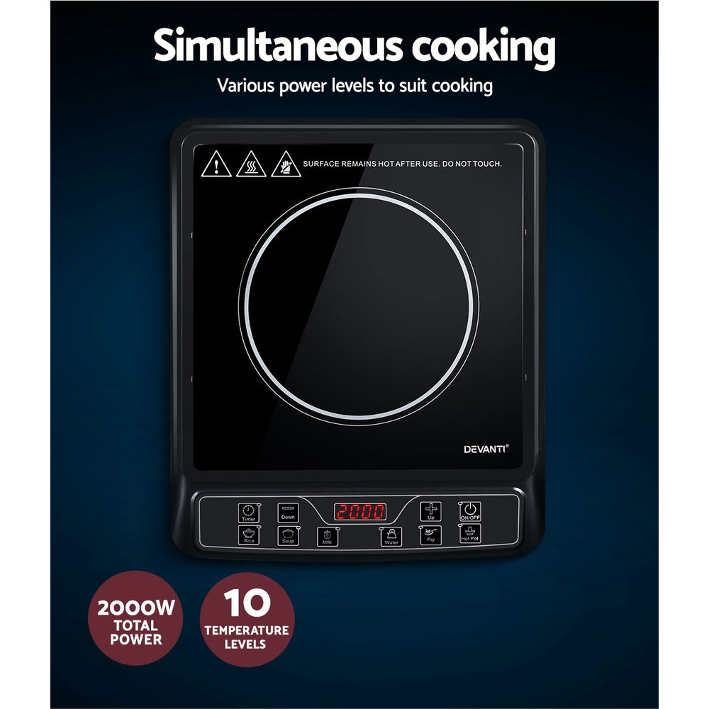 Devanti Induction Cooktop 30cm Portable Cooker 5