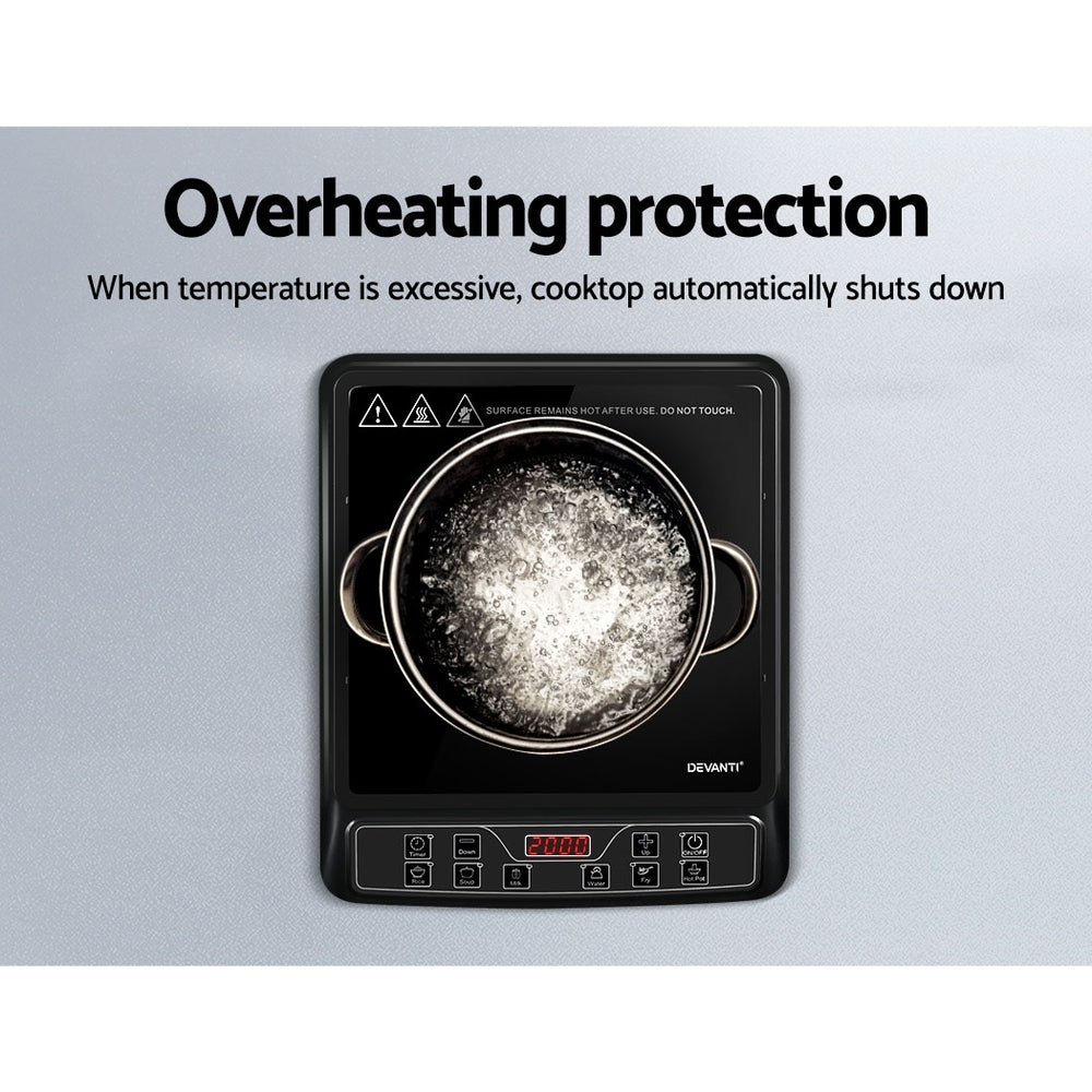 Devanti Induction Cooktop 30cm Portable Cooker 6