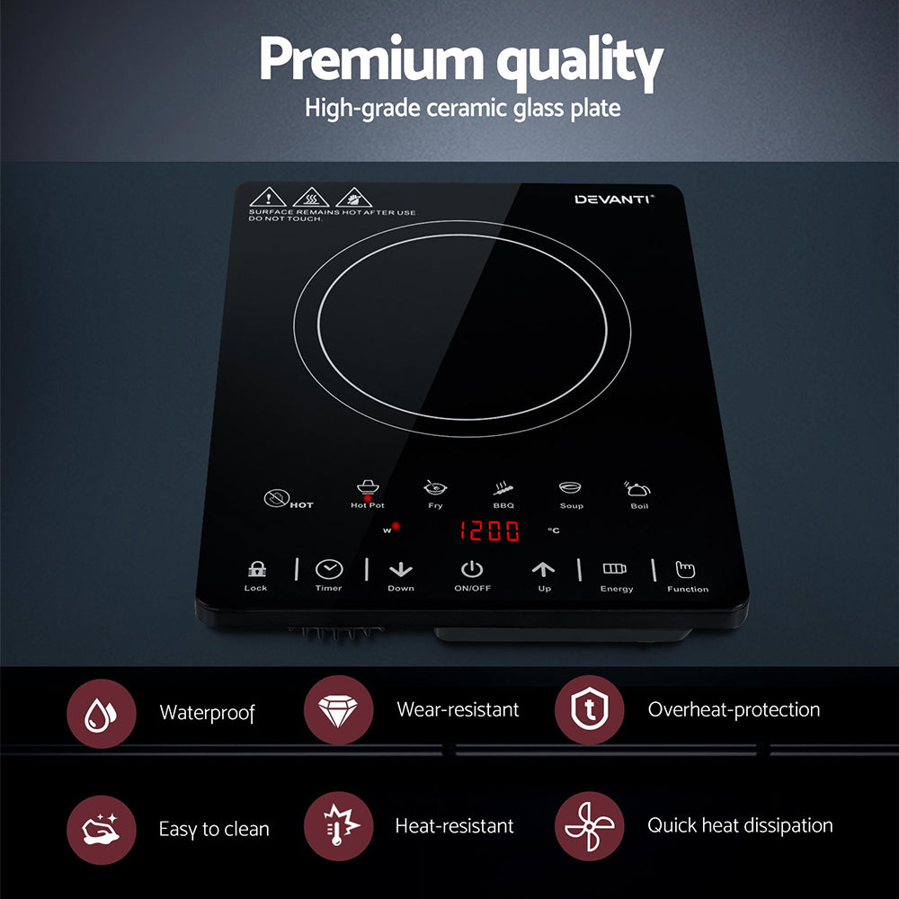 Devanti Electric Ceramic Cooktop 30cm 4