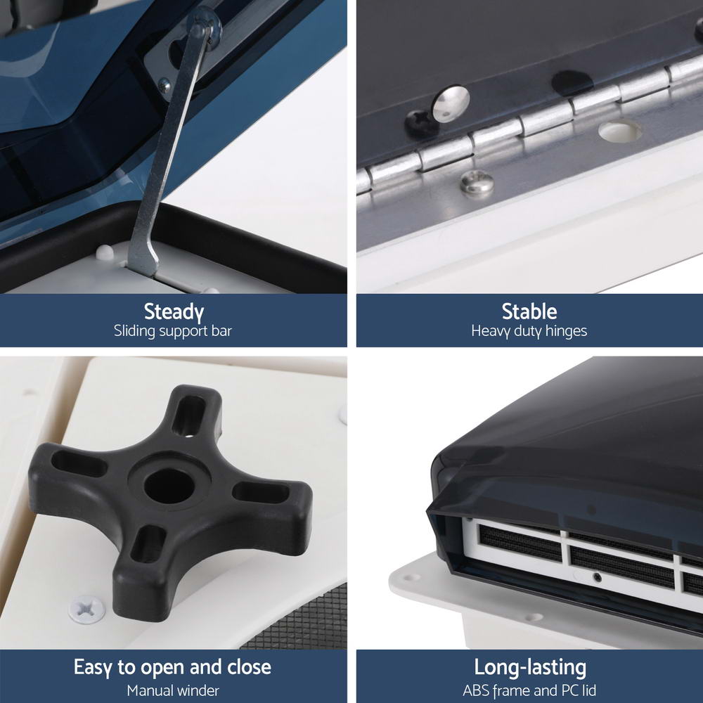 Weisshorn Caravan Air Vent Roof Hatch 12V Shower Fan Reversible Airlfow Rainy Use Camper 7