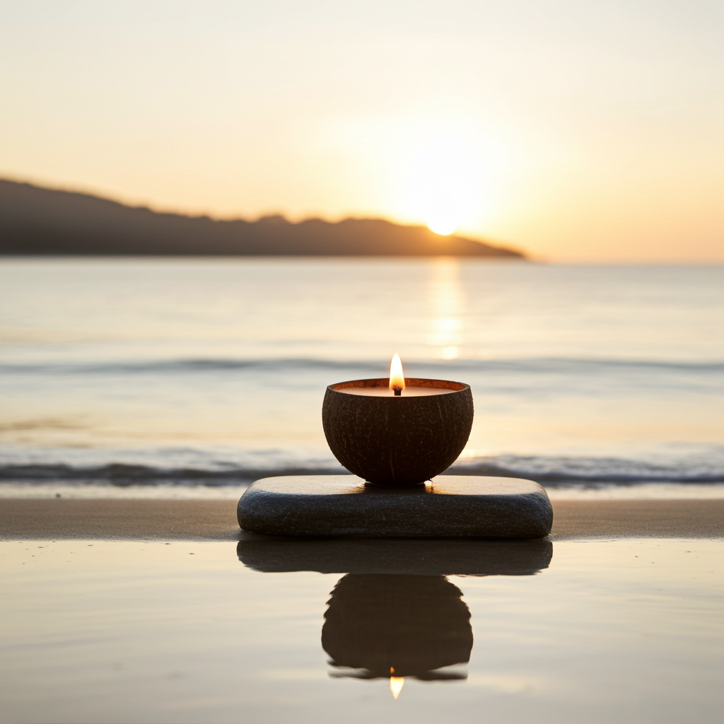 Coco scented Candle- Timber Wick- Vanilla Beans