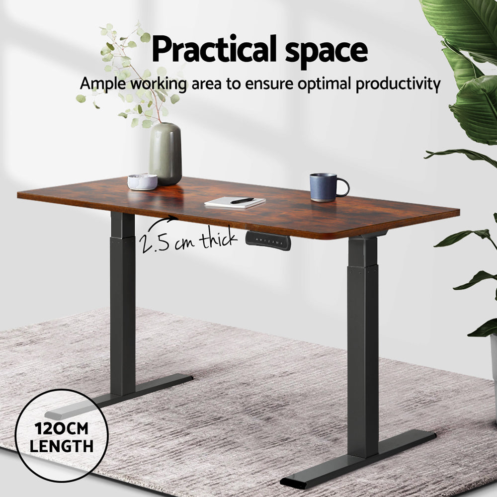 Artiss Standing Desk Top Rustic Brown 120CM 4