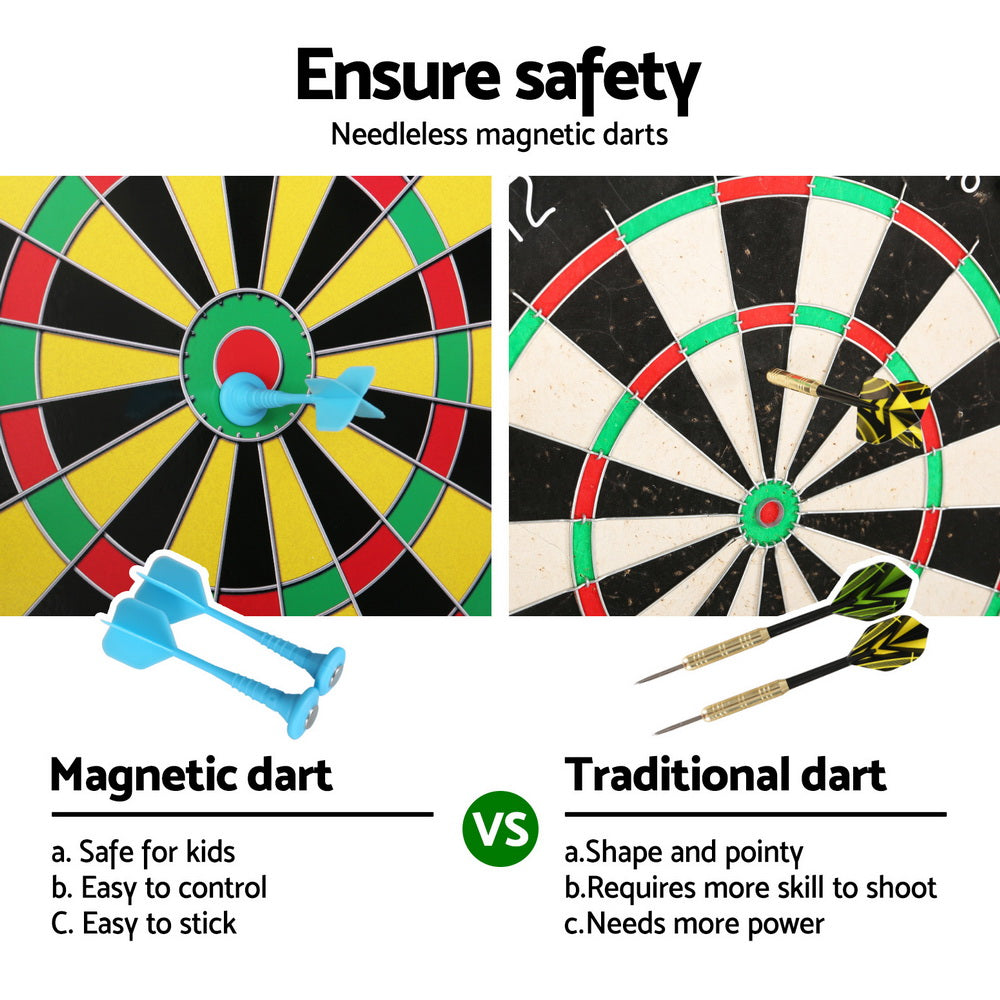 16" Dartboard Dart Board with Magnetic Darts Kids Toy Gift 5