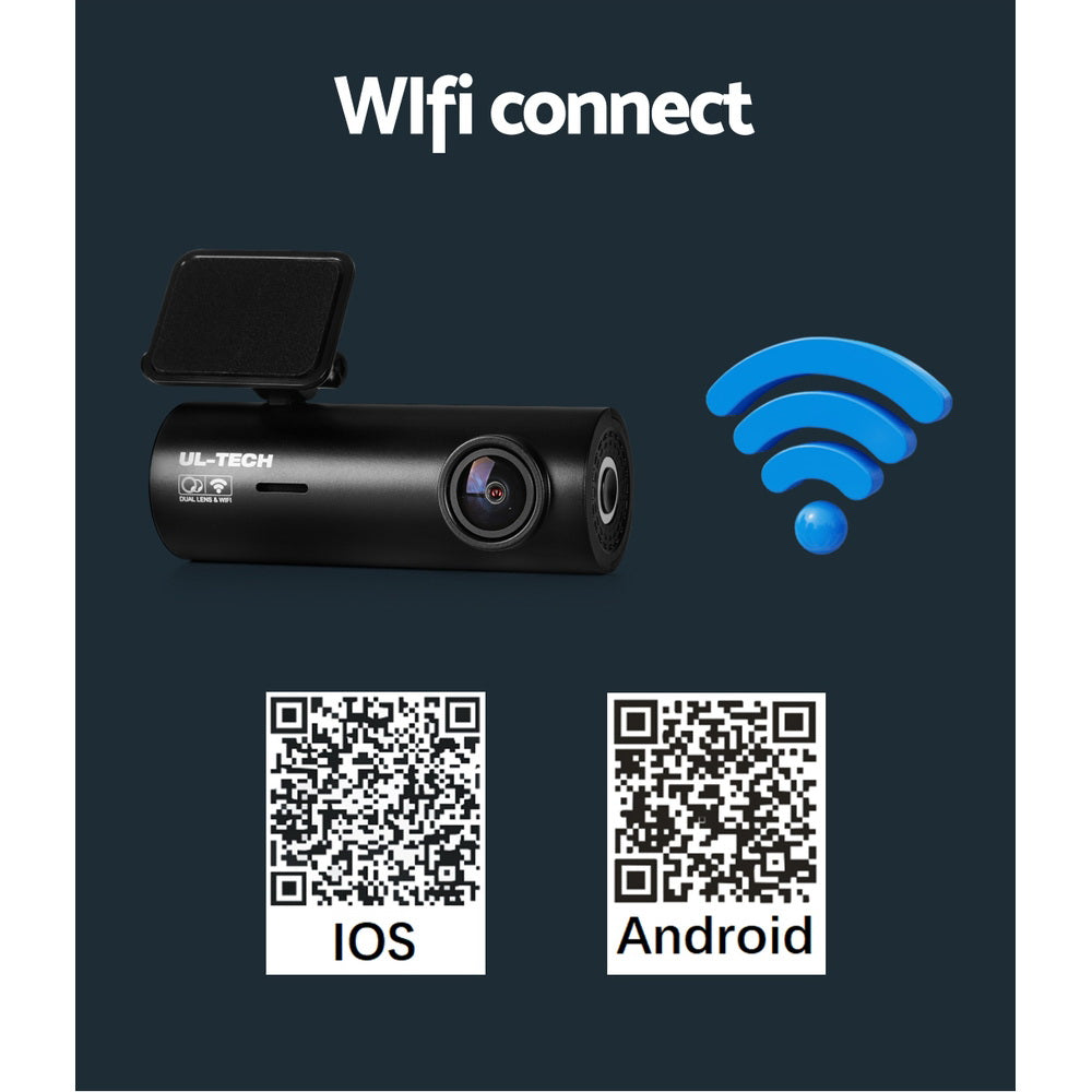 UL-tech Dash Camera 4K Hidden Front Rear WiFi 5