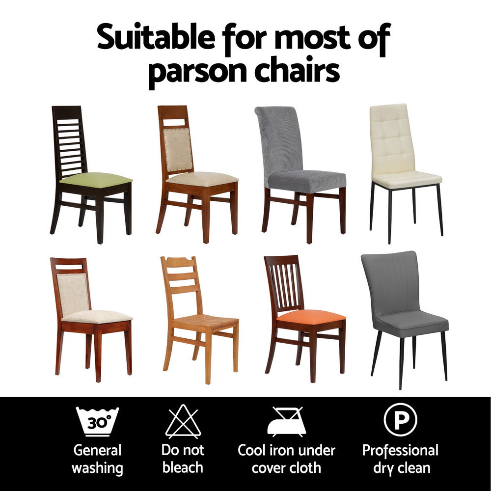 Artiss Dining Chair Covers 4x Slipcovers Spandex Stretch Banquet Wedding Grey 5