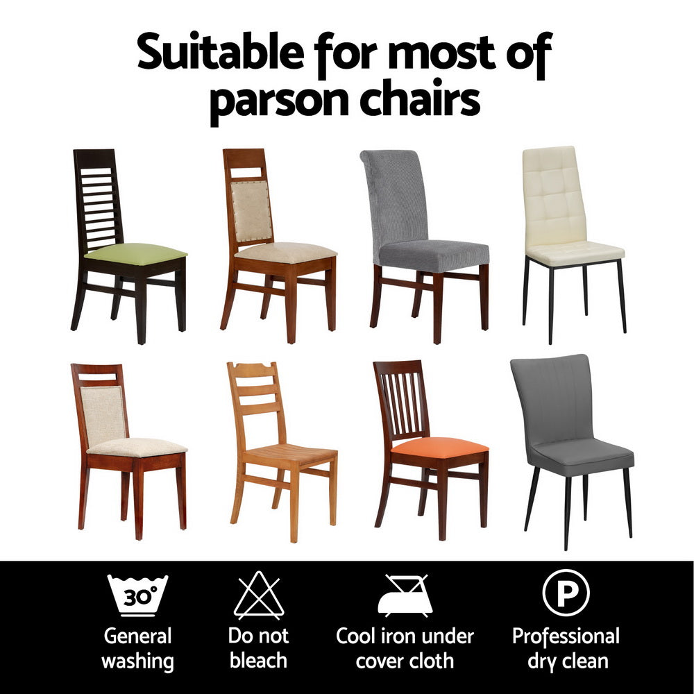 Artiss Dining Chair Covers 6x Slipcovers Spandex Stretch Banquet Wedding White 5