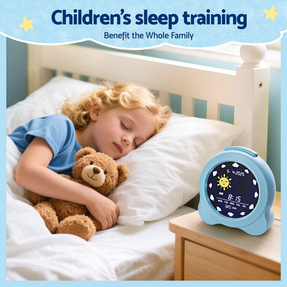 Artiss 3.8" Digital Day Clock Calendar Alarm LCD Display Blue 3