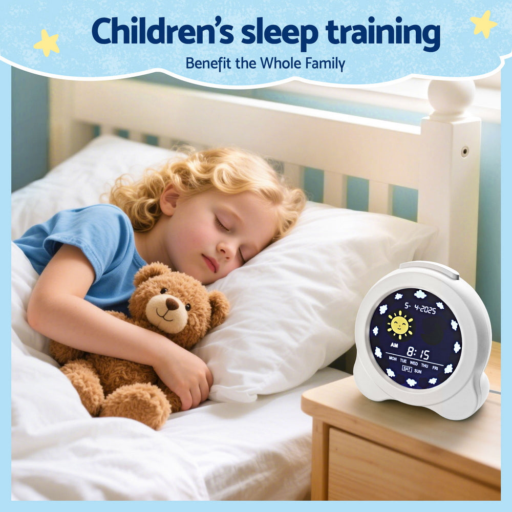 Artiss 3.8" Digital Day Clock Calendar Alarm LCD Display White 3