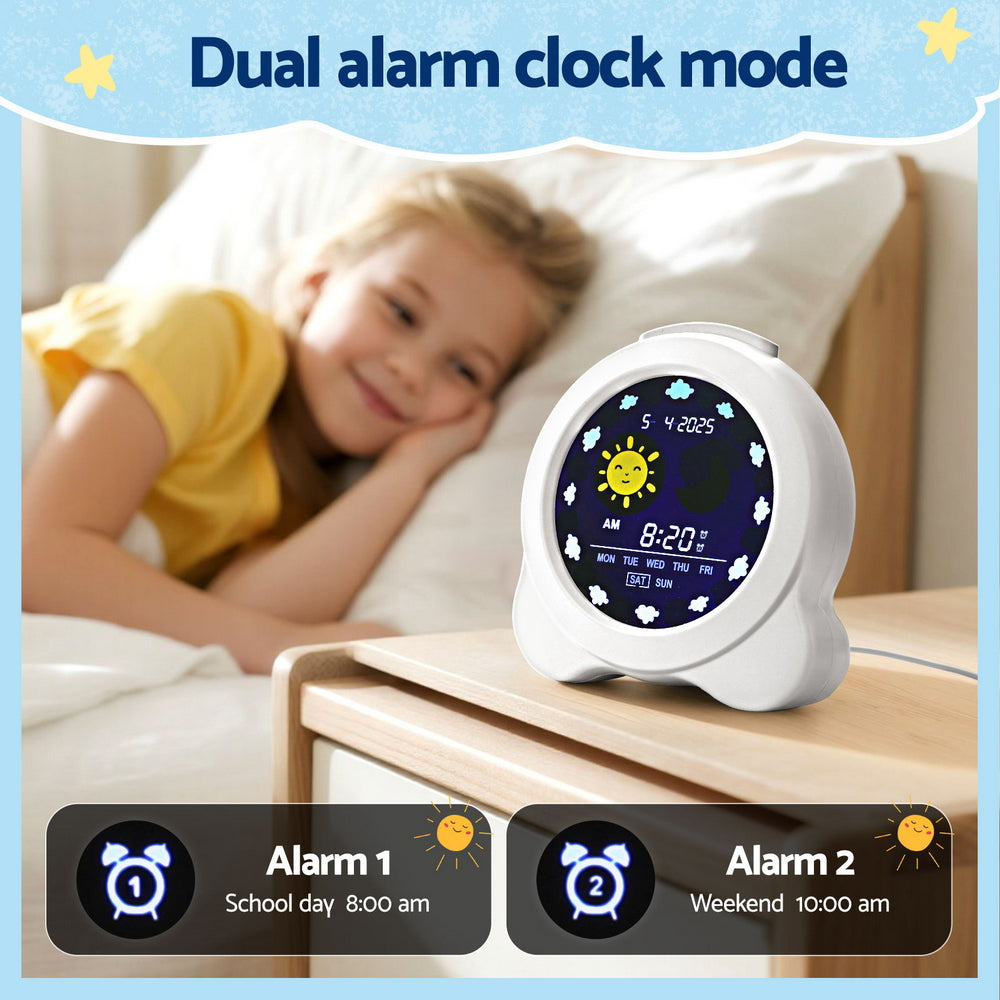 Artiss 3.8" Digital Day Clock Calendar Alarm LCD Display White 5