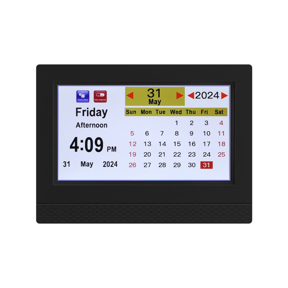 Artiss 7" Digital Day Clock Calendar Alarm Black 3