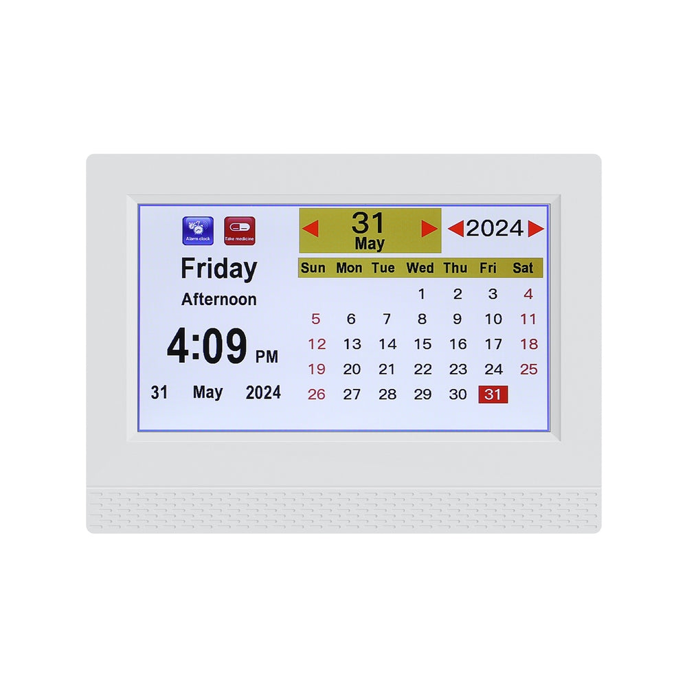 Artiss 7" Digital Day Clock Calendar Alarm White 3