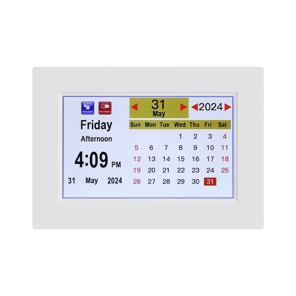 Artiss 8" Digital Day Clock Calendar Alarm White 3
