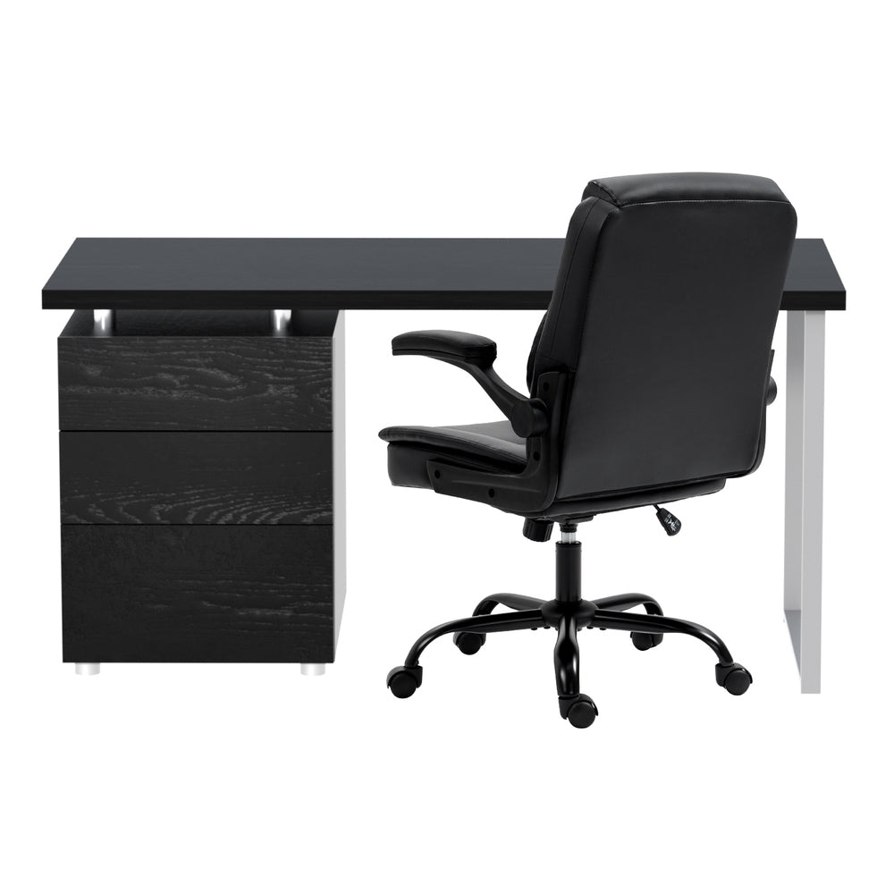 Artiss Computer Desk Executive Office Chairs Sets Black 3