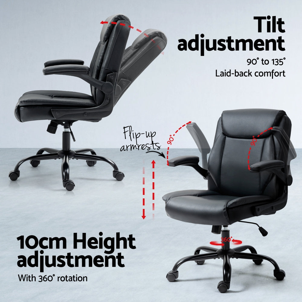 Artiss Computer Desk Executive Office Chairs Sets Black 5