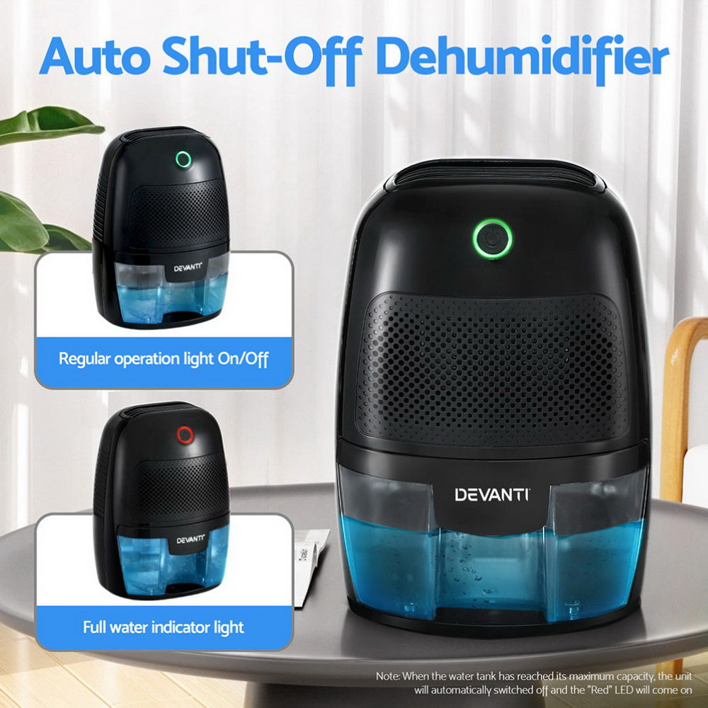 Devanti Dehumidifier 600ML Air Purifier Black 4