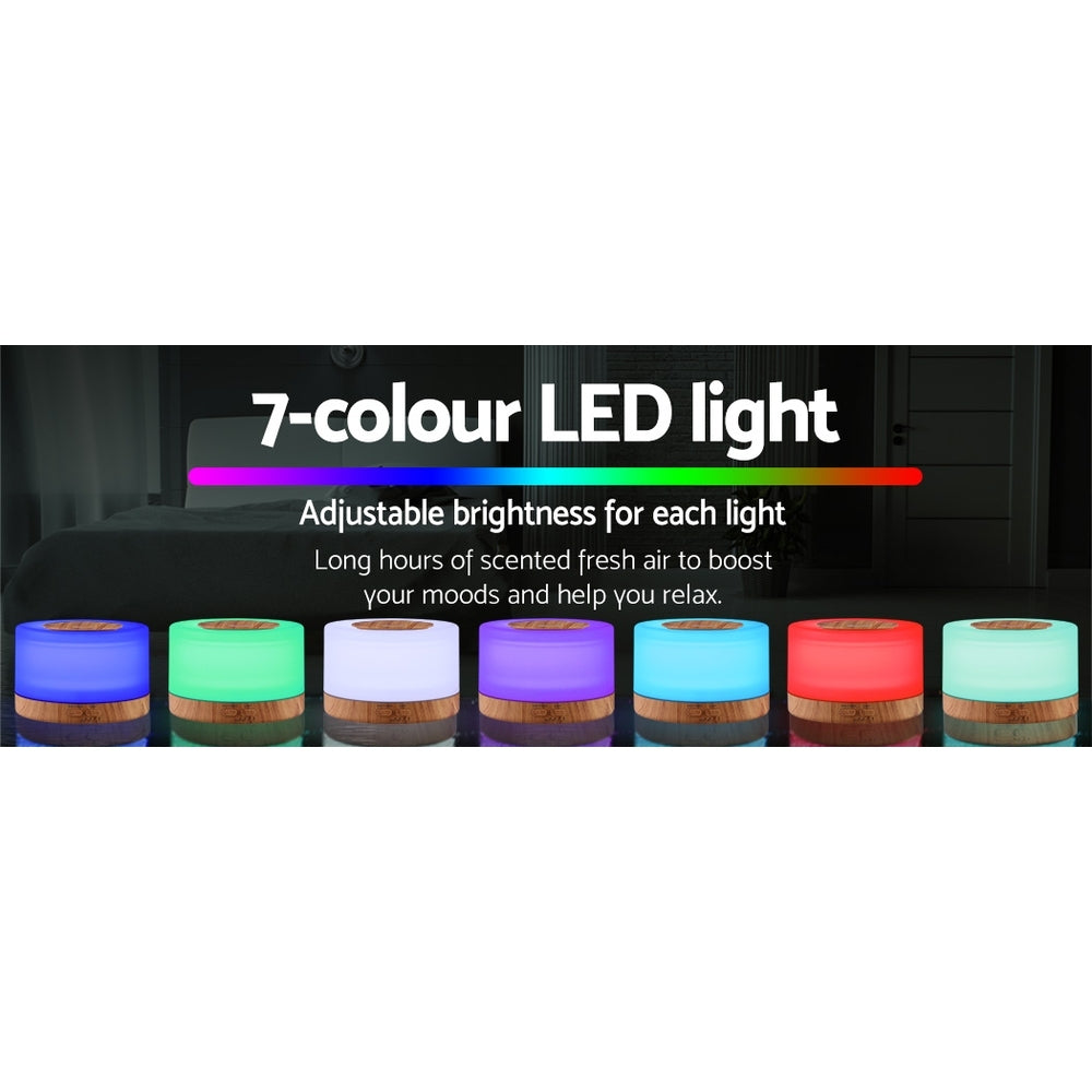 Devanti Aroma Diffuser Aromatherapy Light Wood 500ml 6