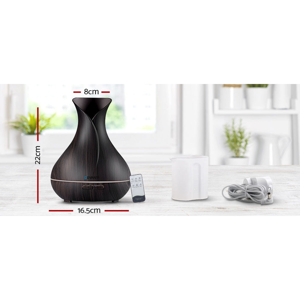 Devanti Aroma Diffuser Aromatherapy Dark Wood 400ml 4