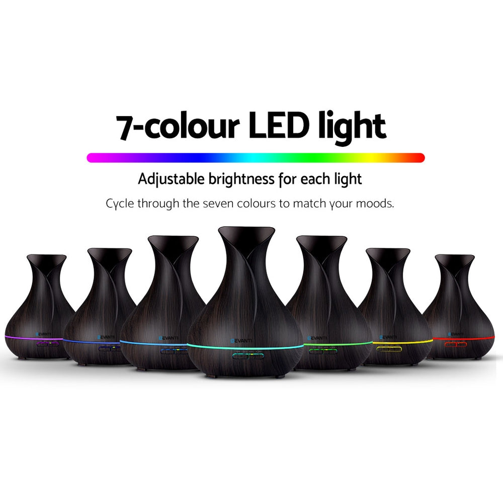 Devanti Aroma Diffuser Aromatherapy Dark Wood 400ml 7