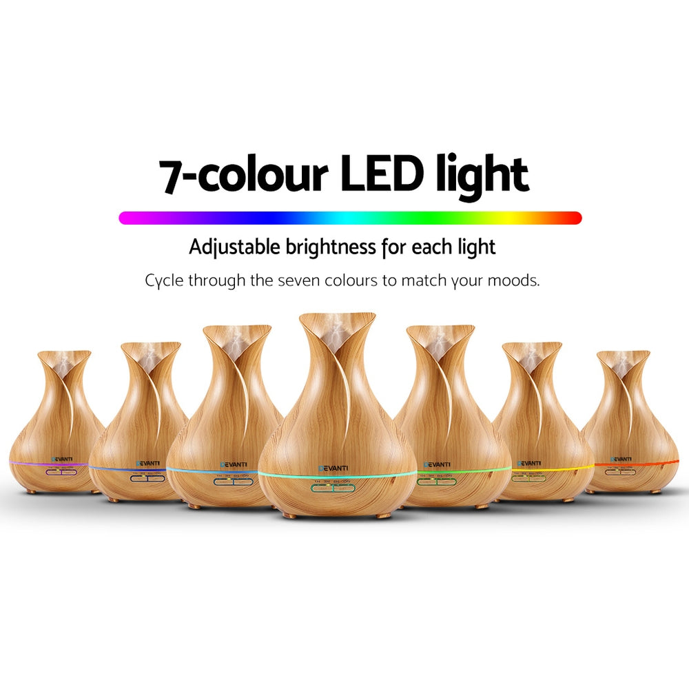 Devanti Aroma Diffuser Aromatherapy Light Wood 400ml 5