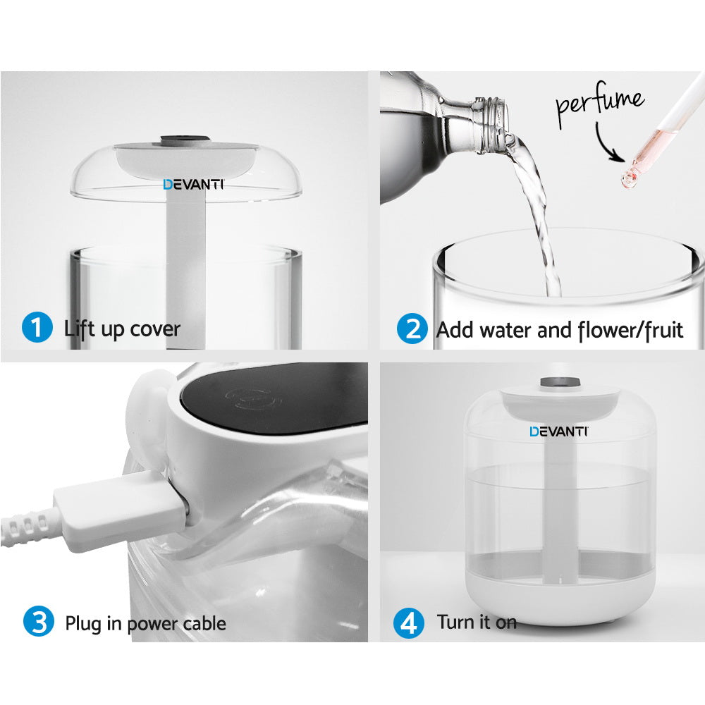 Devanti Aroma Diffuser Aromatherapy Humidifier 1L 7
