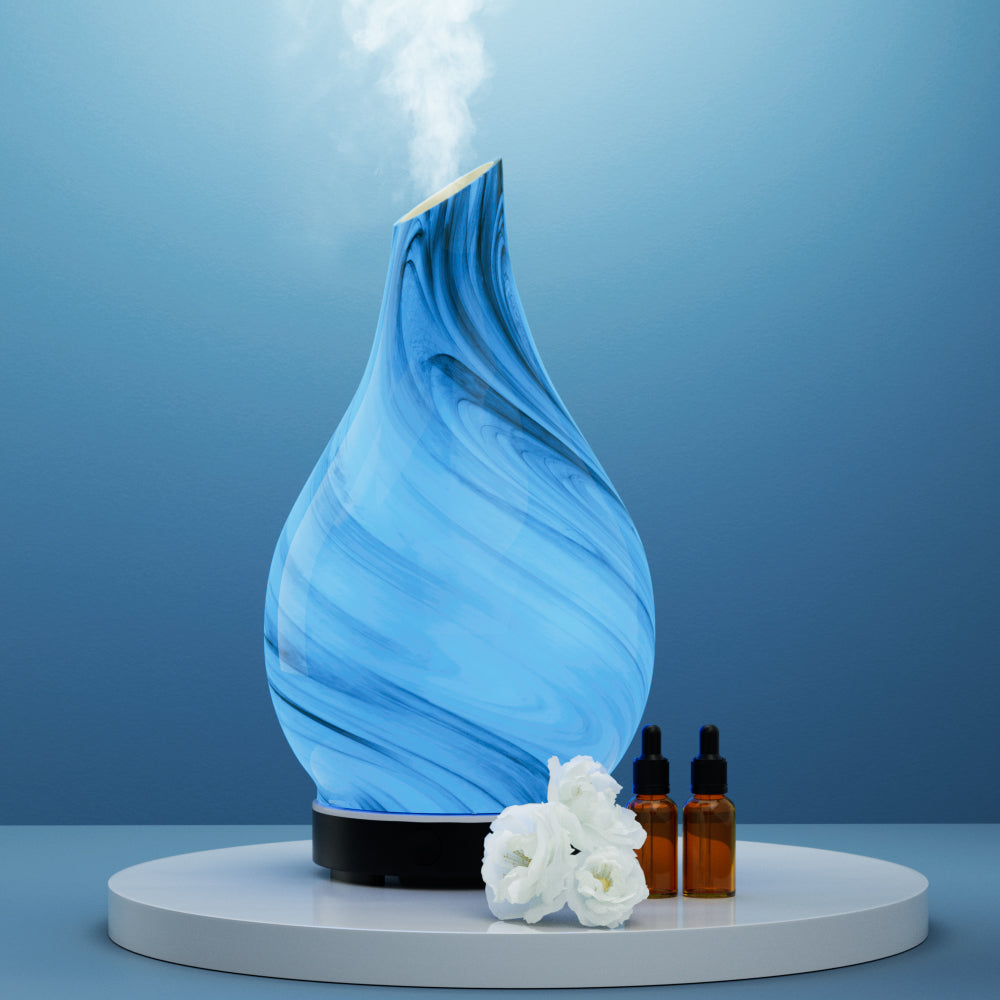 Devanti Aromatherapy Aroma Diffuser Essential Oil Humidifier LED Glass Marble 4