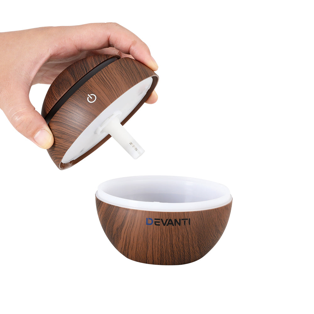 Devanti Aroma Diffuser Aromatherapy Dark Wood 130ml 4