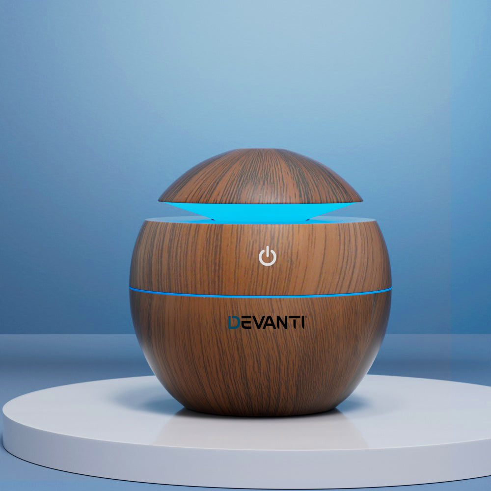 Devanti Aroma Diffuser Aromatherapy Dark Wood 130ml 5