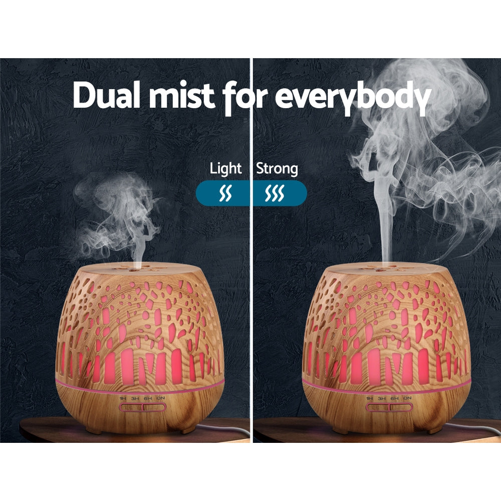Devanti Aroma Diffuser Aromatherapy Wood Grain 400ml 6