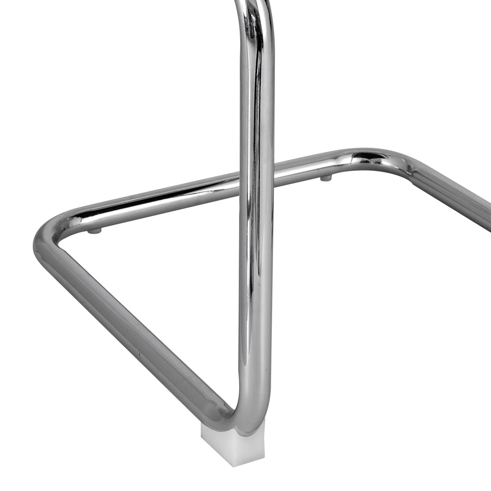 Artiss Dining Chairs Set of 2 Velvet Rattan Cantilever Yellow 4