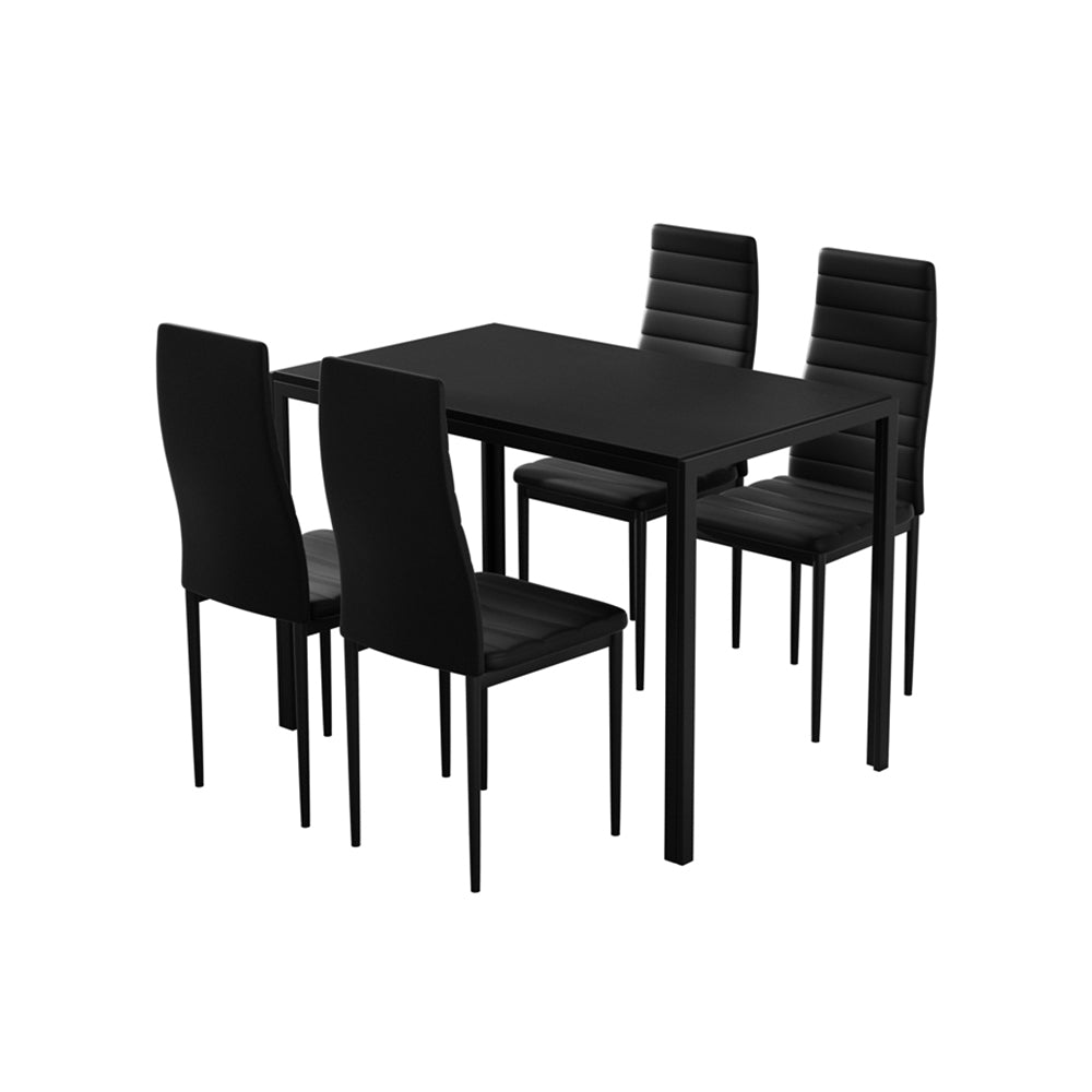 Artiss Dining Chairs and Table Dining Set 4 Chair Set Of 5 Black 7