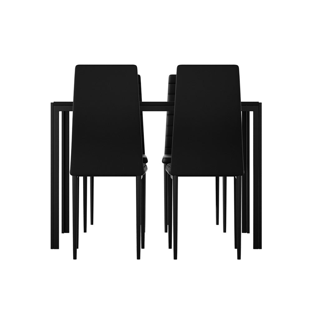Artiss Dining Chairs and Table Dining Set 4 Chair Set Of 5 Black 3