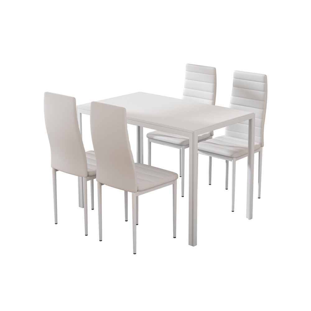 Artiss Dining Chairs and Table Dining Set 4 Chair Set Of 5 White 7