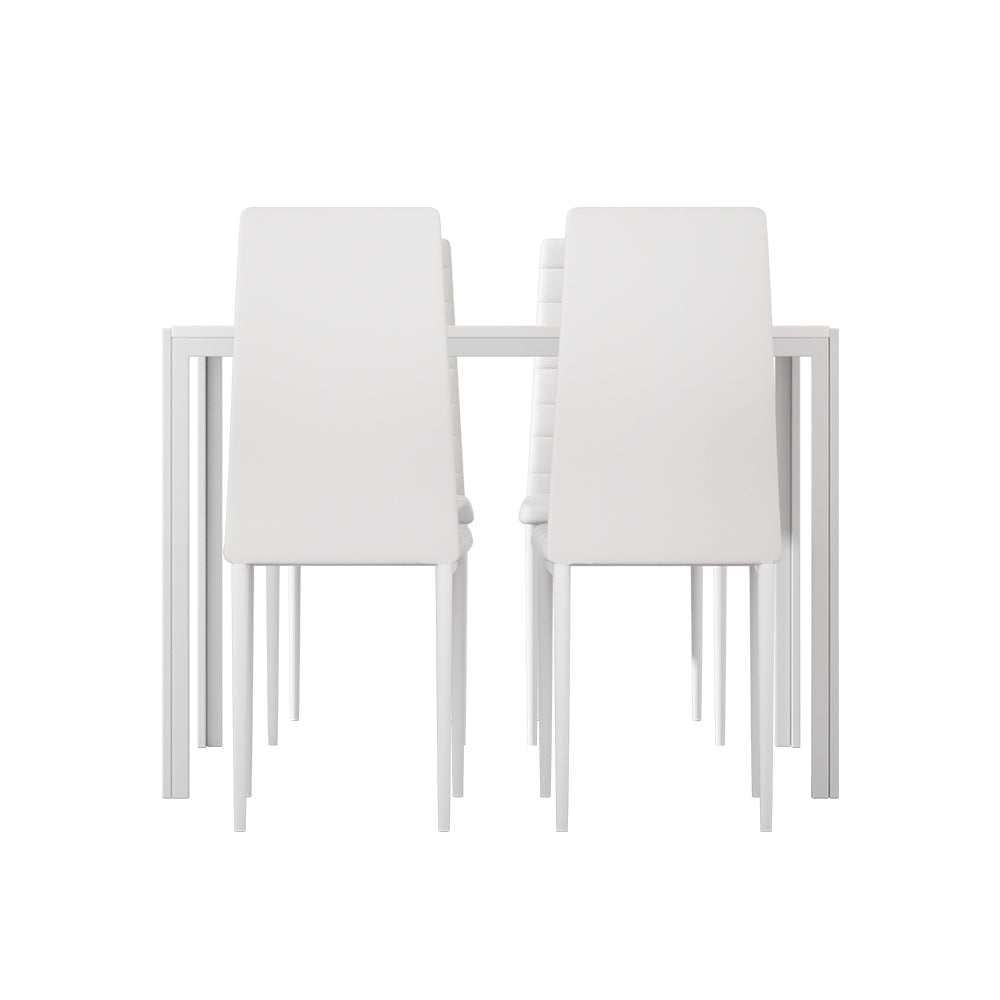 Artiss Dining Chairs and Table Dining Set 4 Chair Set Of 5 White 3
