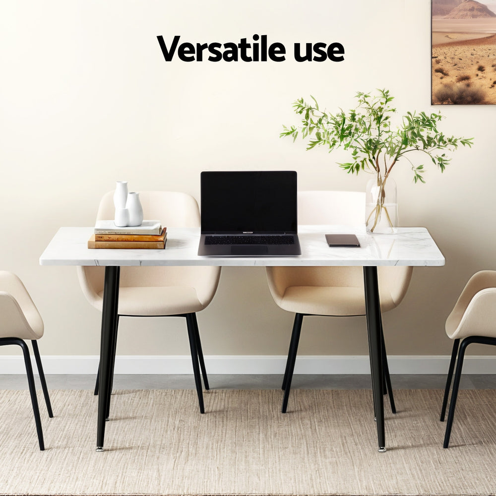 1.5M Artiss Dining Table Marble Effect 5