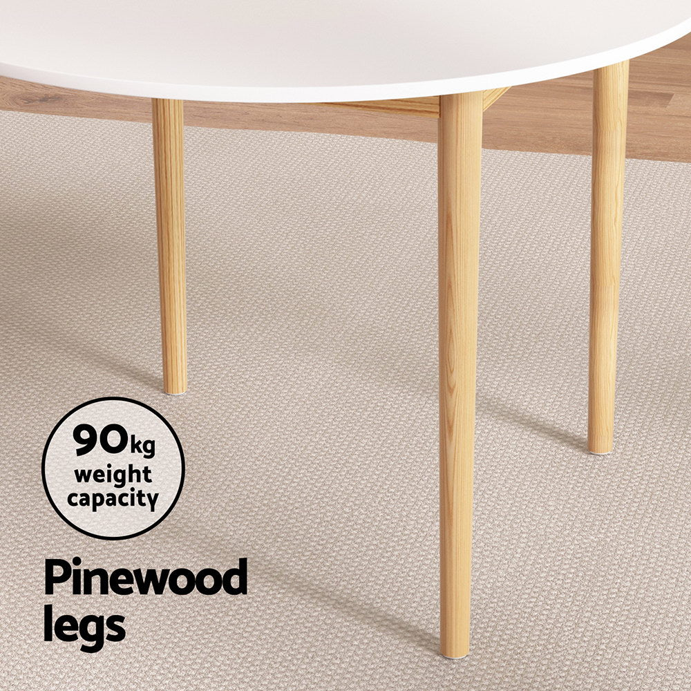 Artiss Dining Table Round White 108CM Diameter Demi 6