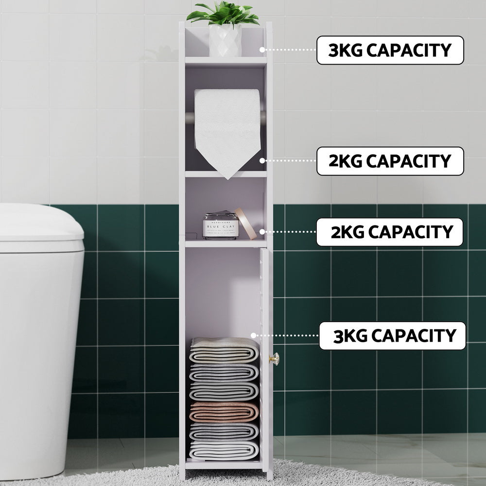 Artiss Bathroom Cabinet Toilet Roll Holder Tissue Organizer 3 Tier Floor Cabinet 6