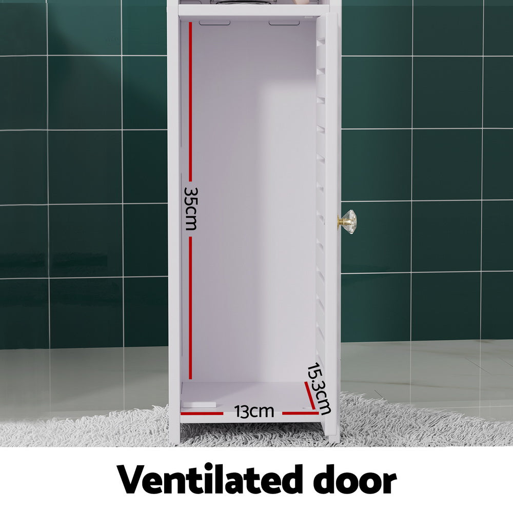 Artiss Bathroom Cabinet Toilet Roll Holder Tissue Organizer 3 Tier Floor Cabinet 7