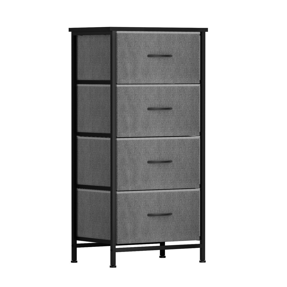 Artiss Chest of 4 Drawers Storage Dresser Tallboy Grey 3