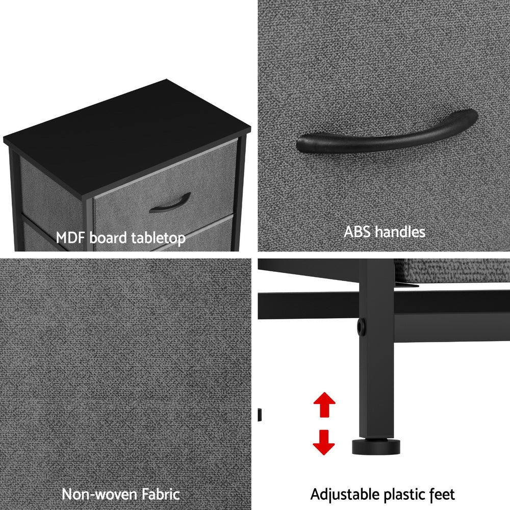 Artiss Chest of 4 Drawers Storage Dresser Tallboy Grey 7